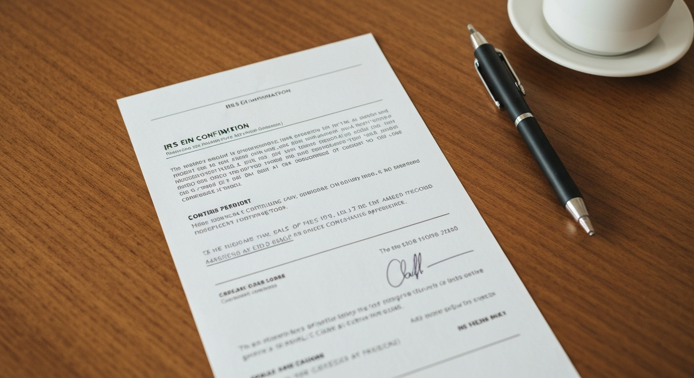 IRS EIN confirmation letter printed from online application